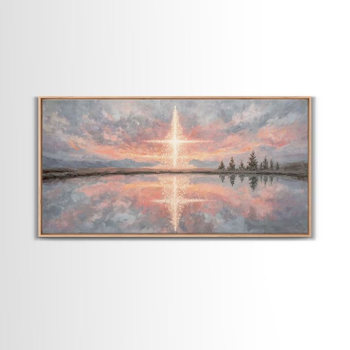 Heaven’s Dawn | Framed Canvas Print | Christian Wall Art | Christian Art Print | Christmas Canvas Wall Art | Modern Christian Art | Christi