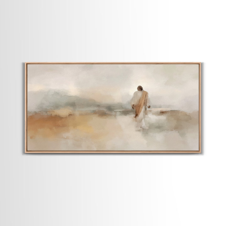Quiet Wilderness Hope, Framed Canvas Print, Christian Art Print, Jesus Painting, Christian Wall Art, Subtle Christian Art, Christian Decor,