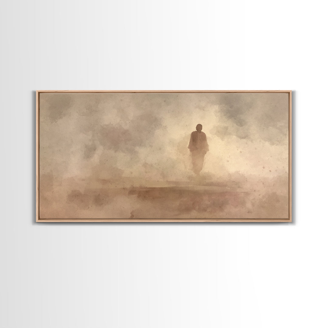 Desert Grace Mist, Framed Canvas Print, Christian Wall Art, Jesus Painting, Christian Art Canvas, Christian Decor, Modern Christian Art, Su
