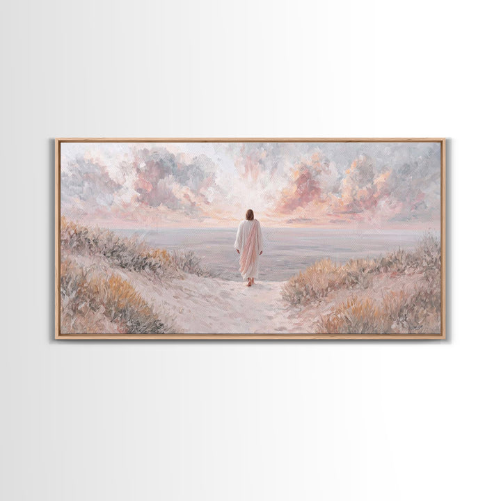 Skyward Steps Light – Framed Canvas Print – Christian Wall Art – Christian Art Canvas – Christian Art Print – Jesus Painting – Christian De