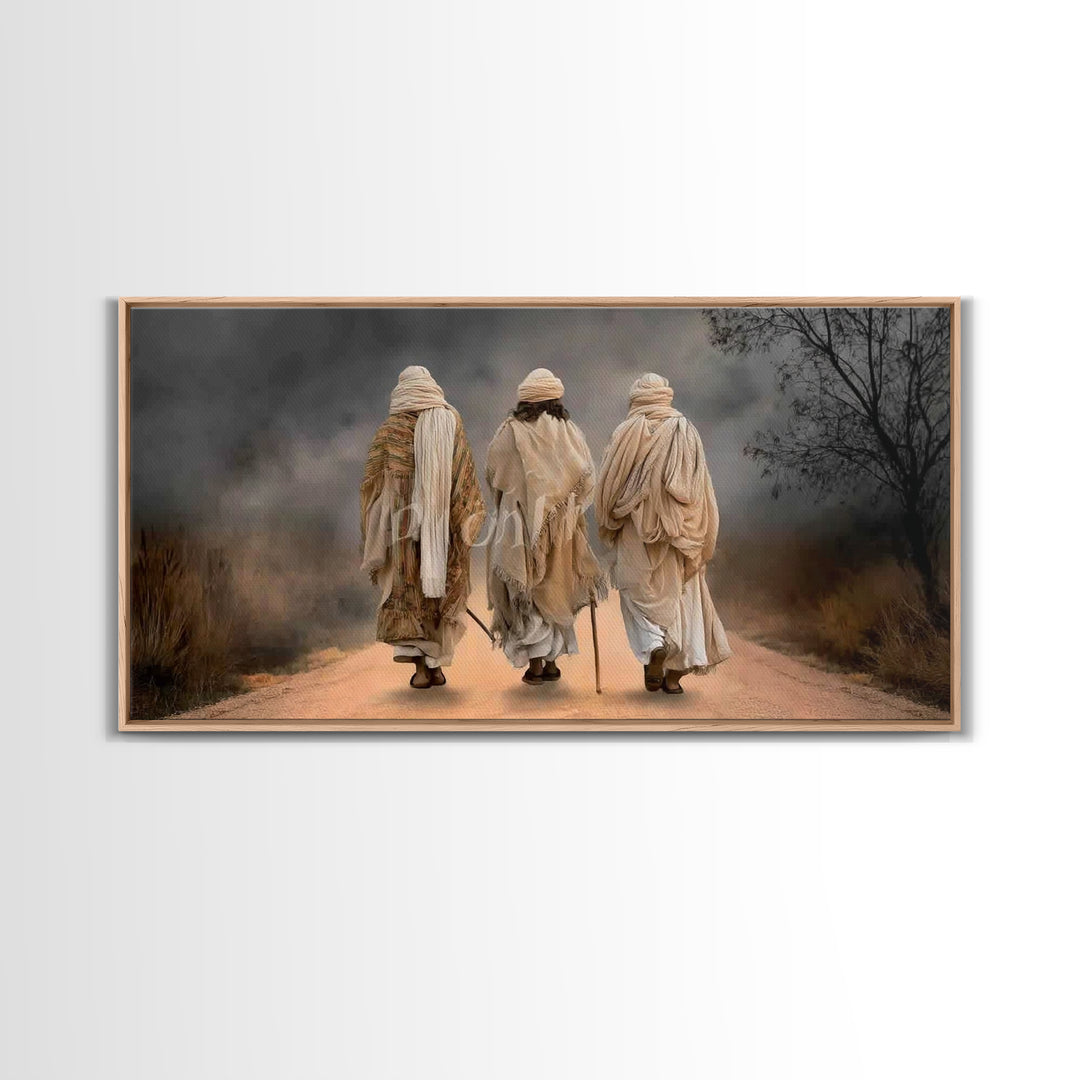 Sacred Companions, Framed Canvas Print, Christian Art Canvas, Jesus Painting, Christian Wall Art, Christian Christmas Art, Christmas Art
