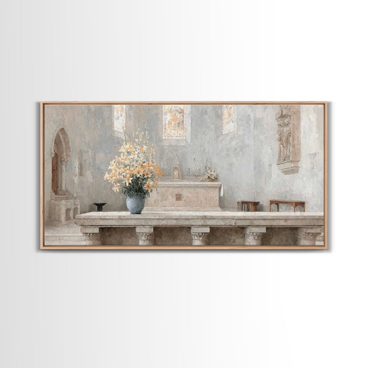 Golden Reverence | Framed Canvas Print | Christian Art Canvas | Christian Wall Art | Vintage Christian Art | Christmas Art Prints | Christi