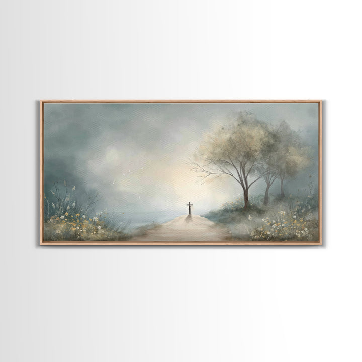 Crossroad Of Hope – Framed Canvas Print – Christian Wall Art – Christian Art Canvas – Christian Art Work – Moody Christian Art – Christian