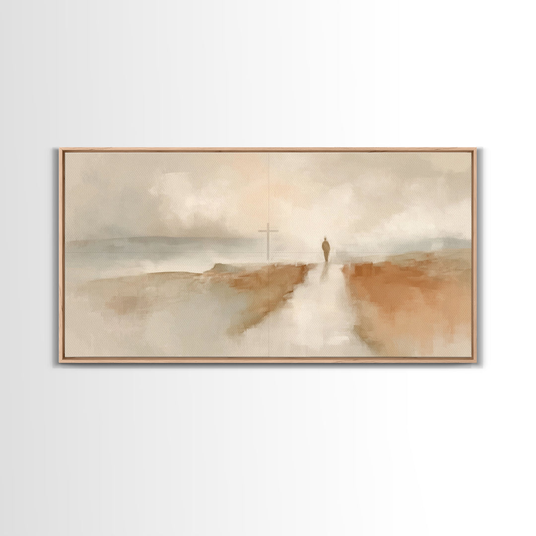 Dawn Of Hope, Framed Canvas Print, Christian Art Canvas, Christian Christmas Art, Jesus Painting, Christmas Wall Art