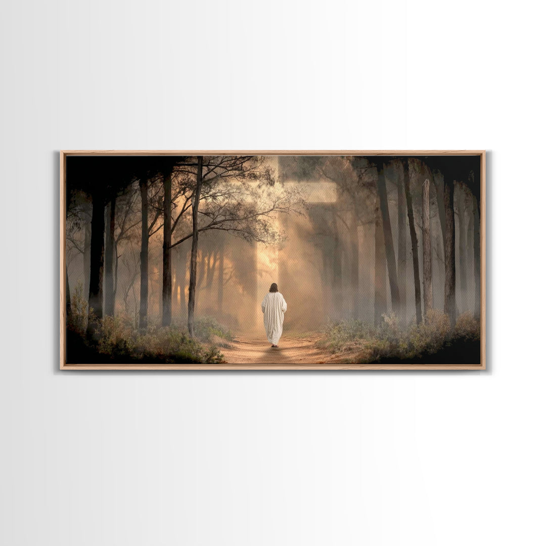 Forest Of Grace – Framed Canvas Print – Christian Art – Jesus Painting – Christian Wall Art – Christian Decor