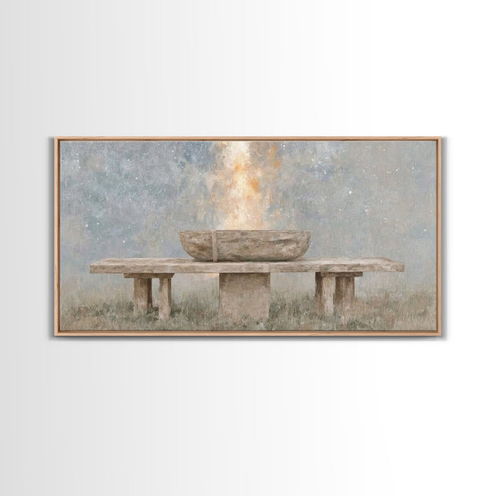 Sacred Offering | Framed Canvas Print | Christian Art Canvas | Christian Wall Art | Christian Painting | Christian Decor
