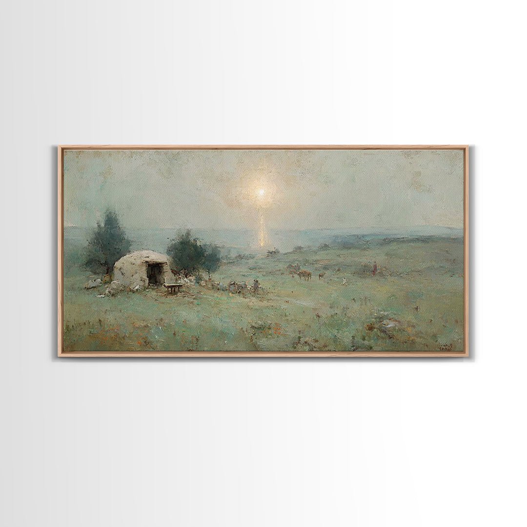 Shepherds Light | Framed Canvas Print | Christian Christmas Art | Christmas Wall Art | Christian Art Canvas | Christian Decor