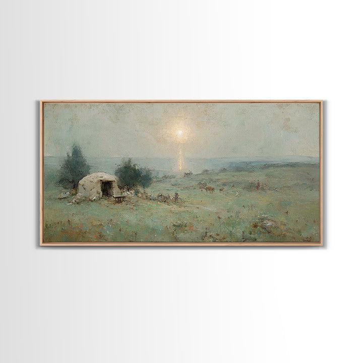 Shepherds Light | Framed Canvas Print | Christian Christmas Art | Christmas Wall Art | Christian Art Canvas | Christian Decor