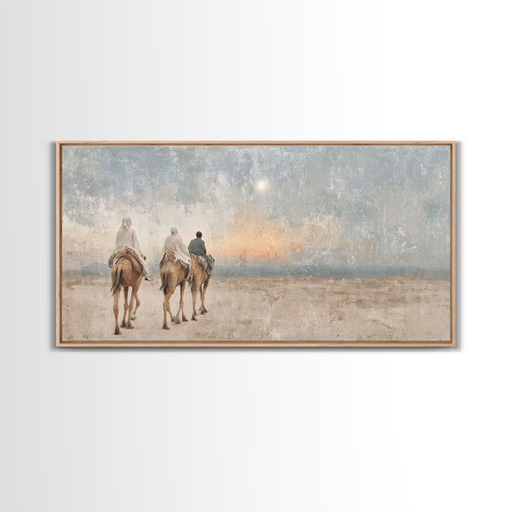 Journey Of Faith – Framed Canvas Print – Christian Art Canvas – Christmas Wall Art – Christian Christmas Art – Christian Decor
