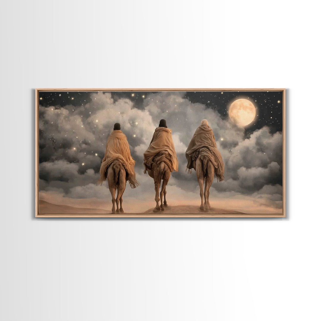 Night Of Witness | Framed Canvas Print | Christian Wall Art | Christmas Canvas Wall Art | Christian Christmas Art | Christian Decor