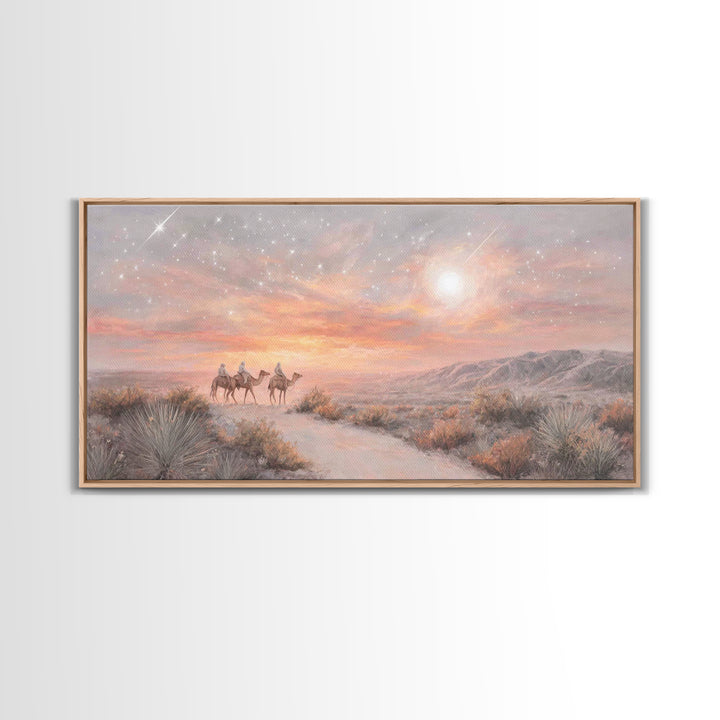 Desert Star Path, Framed Canvas Print, Christian Art Canvas, Christmas Art Prints, Christian Christmas Art, Christian Wall Art