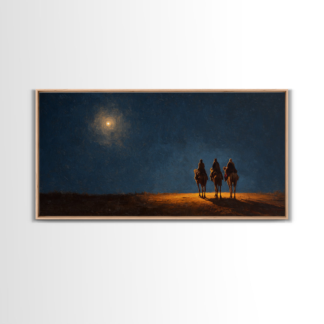 Midnight Revelation – Framed Canvas Print – Christmas Canvas Wall Art – Christian Christmas Art – Christian Wall Art – Christian Decor