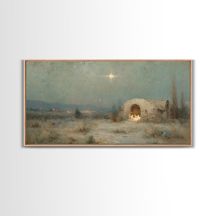 Bethlehem Light – Framed Canvas Print – Jesus Art – Christian Decor – Christian Canvas – Christian Gifts – Christian Art – Christmas Art