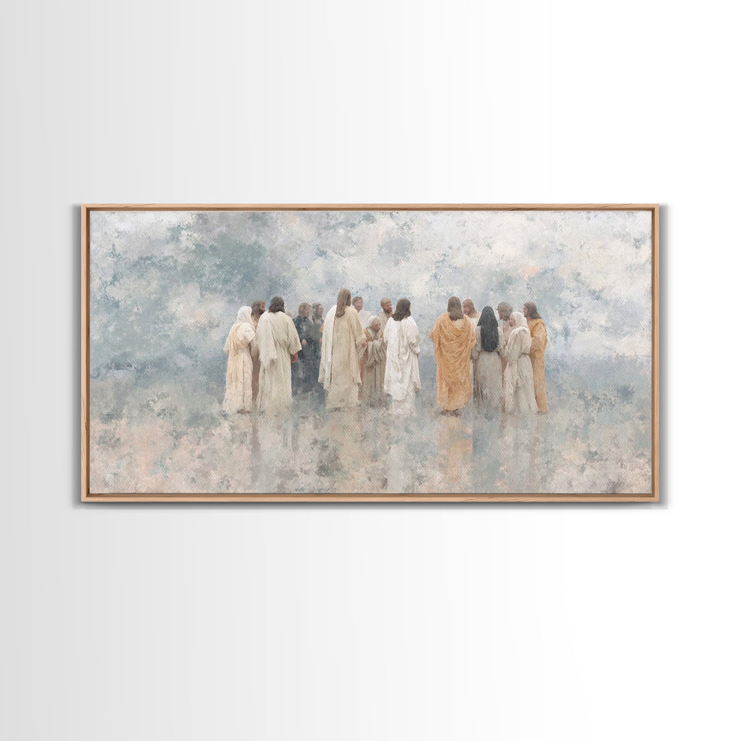 Cloudborne Fellowship – Framed Canvas Print – Jesus Painting – Christian Art – Christian Canvas – Christian Gift Ideas – Christian Wall Art