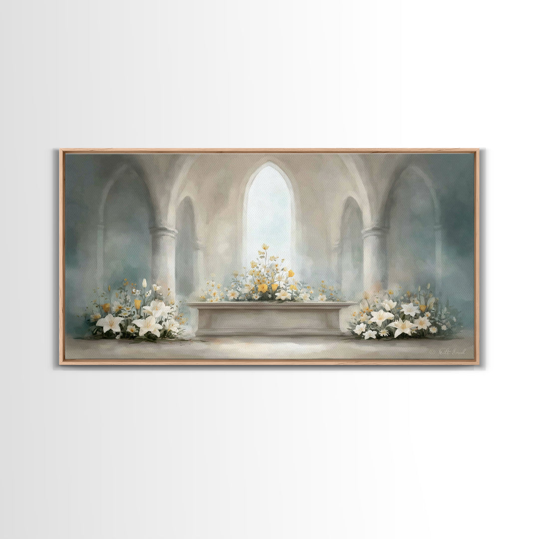 Peaceful Chapel – Framed Canvas Print – Christian Wall Art – Christian Art Canvas – Modern Christian Art – Christmas Art Work – Christian G