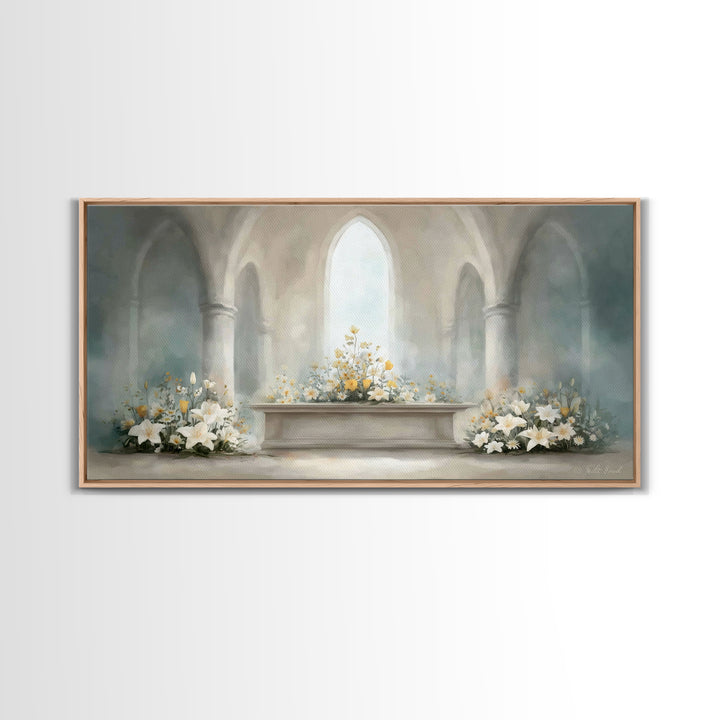Peaceful Chapel – Framed Canvas Print – Christian Wall Art – Christian Art Canvas – Modern Christian Art – Christmas Art Work – Christian G