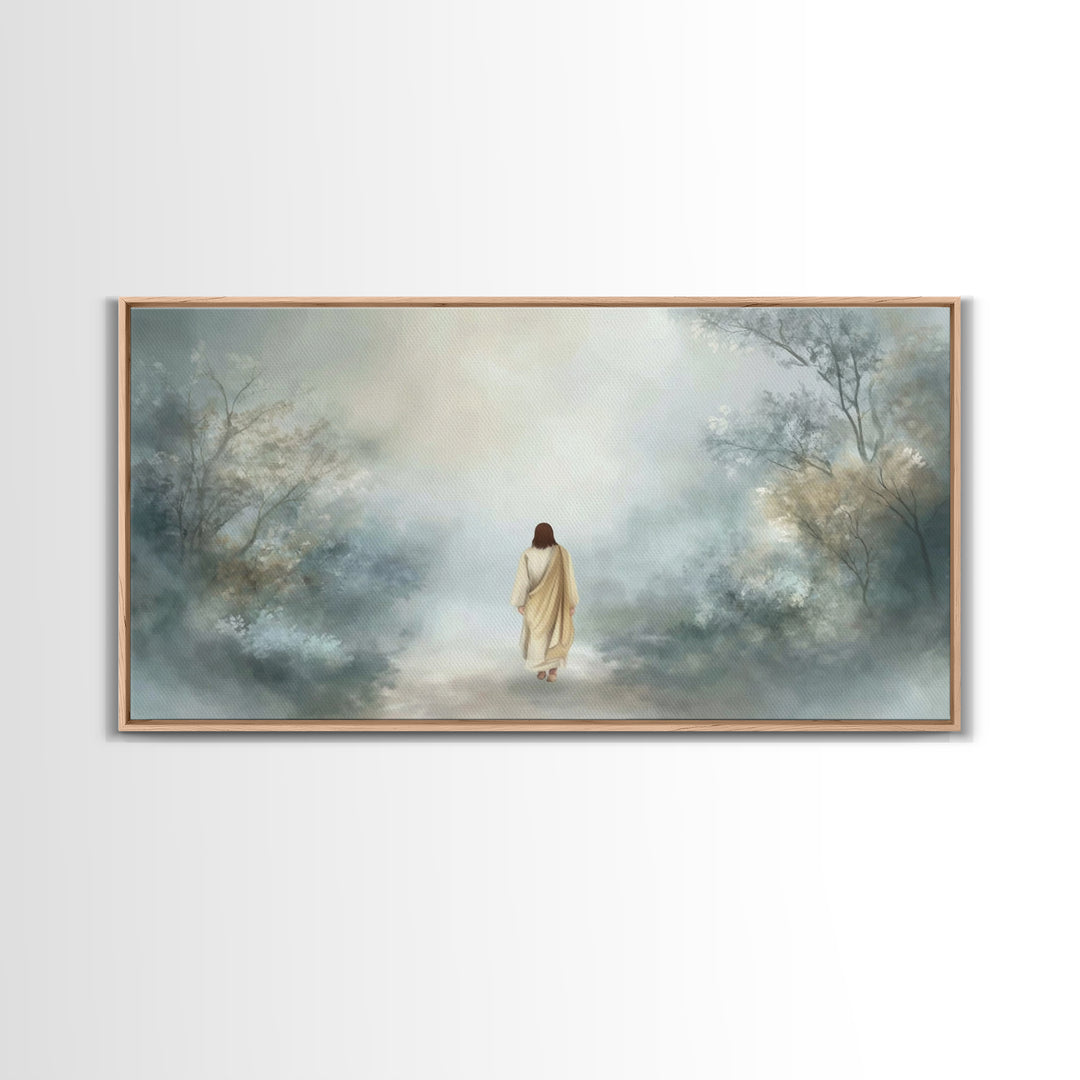 Path Of Grace - Framed Canvas Print - Christian Wall Art - Jesus Painting - Moody Christian Art - Christian Christmas Art - Christian Art C