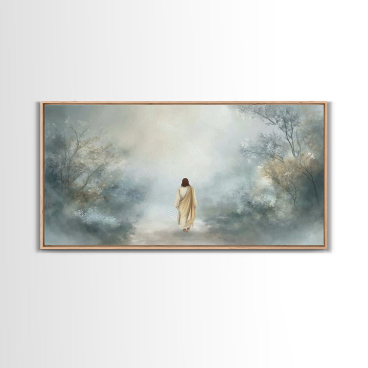 Path Of Grace - Framed Canvas Print - Christian Wall Art - Jesus Painting - Moody Christian Art - Christian Christmas Art - Christian Art C
