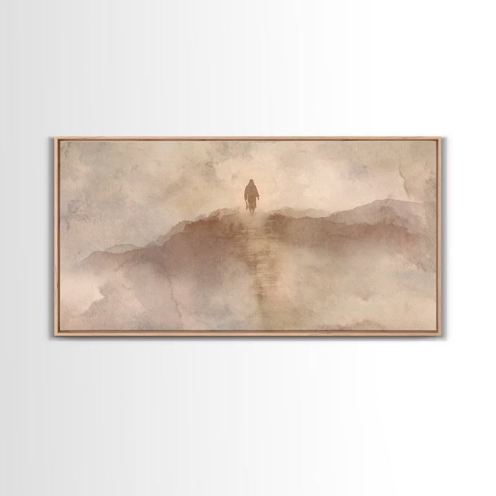 Desert Morning Light | Framed Canvas Print | Christian Art Canvas | Jesus Painting | Subtle Christian Art | Modern Christian Art | Christma