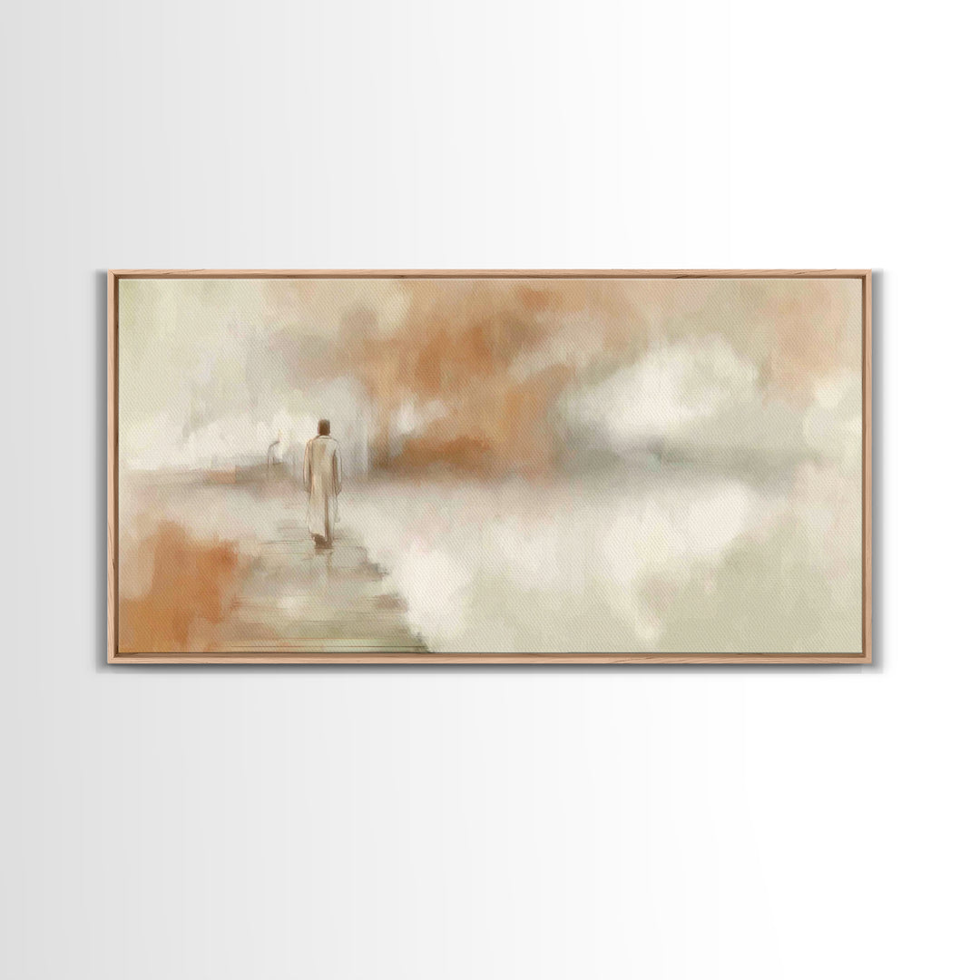 Dawn Journey Hope – Framed Canvas Print – Christian Painting – Christian Wall Art – Jesus Canvas Art – Subtle Christian Art – Christian Gif