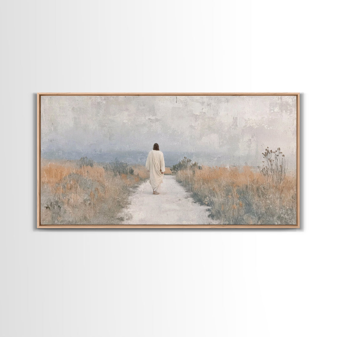 Fields Of Mercy | Framed Canvas Print | Christian Art Print | Jesus Painting | Christian Wall Art | Minimalist Christian Art | Christian Ch