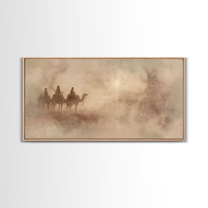 Star Of The Wanderers – Framed Canvas Print – Christian Christmas Art – Christian Art Canvas – Christmas Wall Art – Christian Painting – Fo