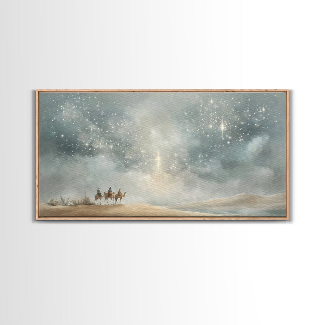 Wonders of Bethlehem Light | Framed Canvas Print | Christian Art Canvas | Christian Christmas Art | Christmas Wall Art | Modern Christian A