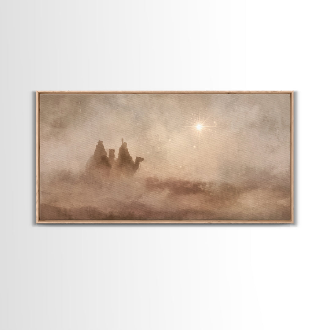Celestial Path of Hope | Framed Canvas Print | Christian Christmas Art | Christian Painting | Christian Art Canvas | Christmas Wall Art | S