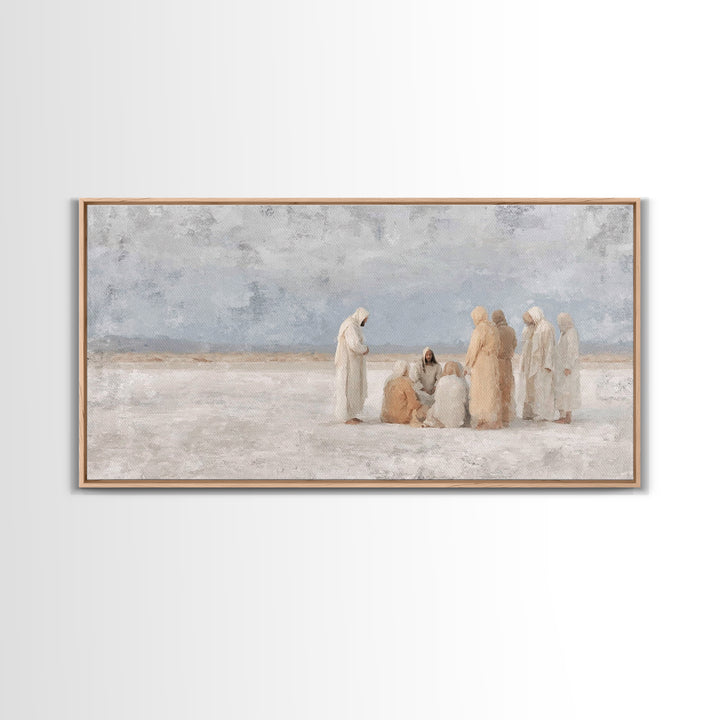Teaching In Stillness, Framed Canvas Print, Christian Art Canvas, Christian Wall Art, Subtle Christian Paintings, Modern Christian Painting
