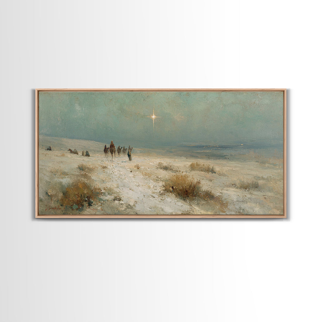 The Guiding Star – Framed Canvas Print – Christian Wall Art – Christmas Art – Jesus Painting – Christian Art Canvas – Christmas Wall Art