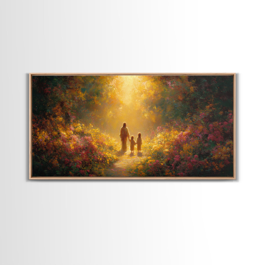 Garden of Glory, Framed Canvas Print, Christian Art, Jesus Painting, Christian Wall Art, Christian Art Canvas, Christian Gift Ideas