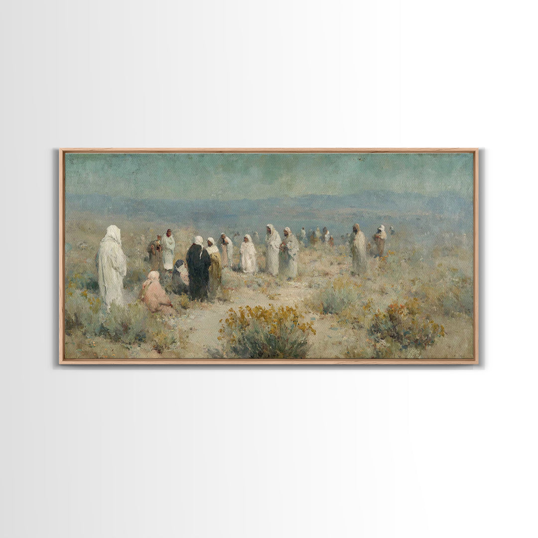 Wilderness Gathering | Framed Canvas Print | Christian Art Canvas | Christian Wall Art | Large Christian Painting | Christian Art Print | C