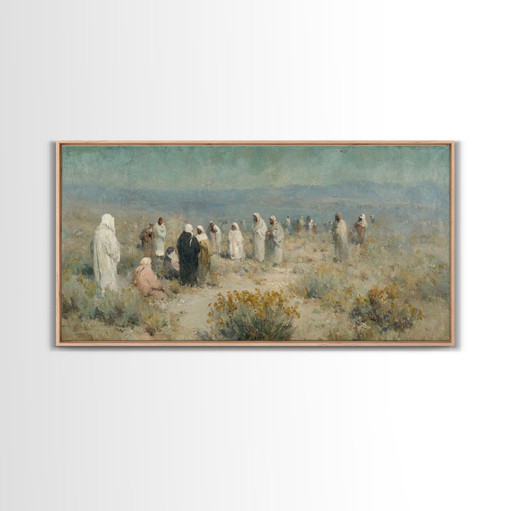 Wilderness Gathering | Framed Canvas Print | Christian Art Canvas | Christian Wall Art | Large Christian Painting | Christian Art Print | C