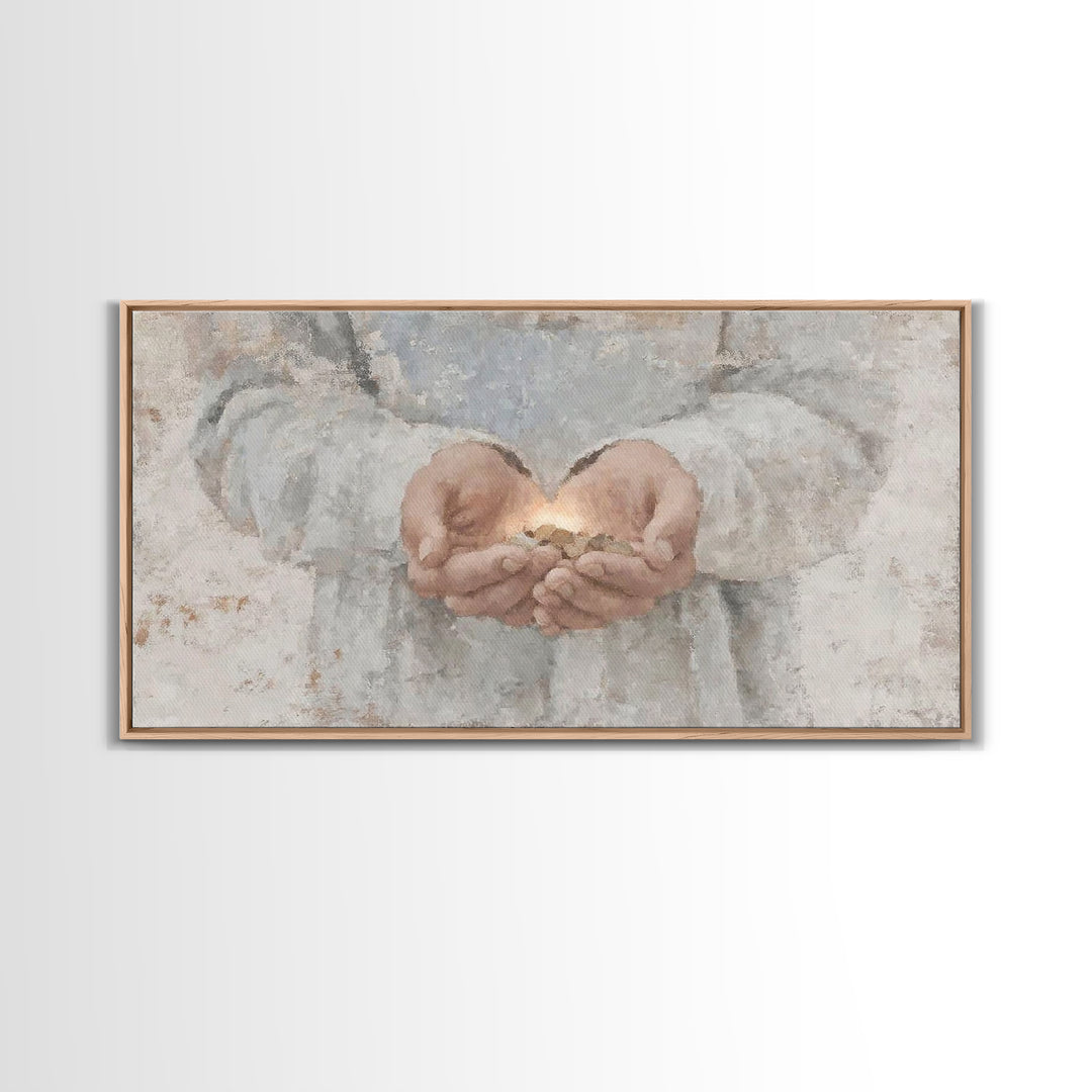 Hands of Mercy – Framed Canvas Print – Christian Art Canvas – Christian Wall Art – Christian Art – Jesus Painting – Christian Gift