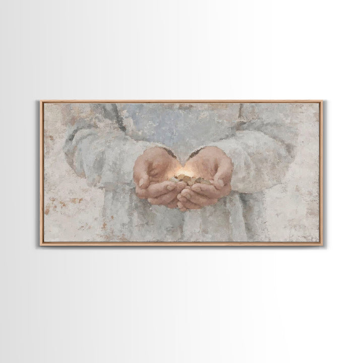 Hands of Mercy – Framed Canvas Print – Christian Art Canvas – Christian Wall Art – Christian Art – Jesus Painting – Christian Gift