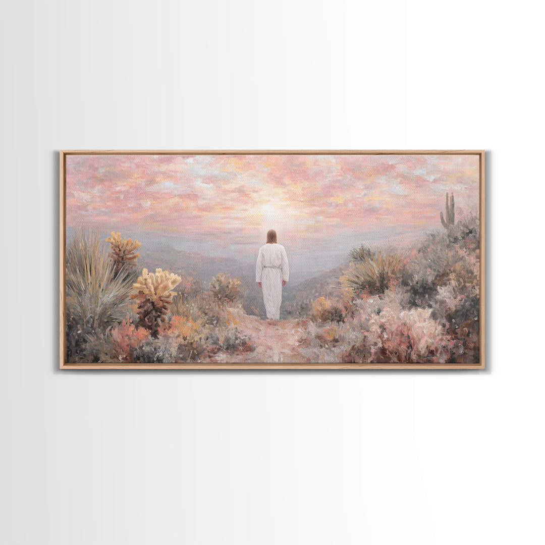 Path Of Mercy – Framed Canvas Print – Jesus Painting – Christian Wall Art – Christian Art Print – Modern Christian Art – Christian Gift
