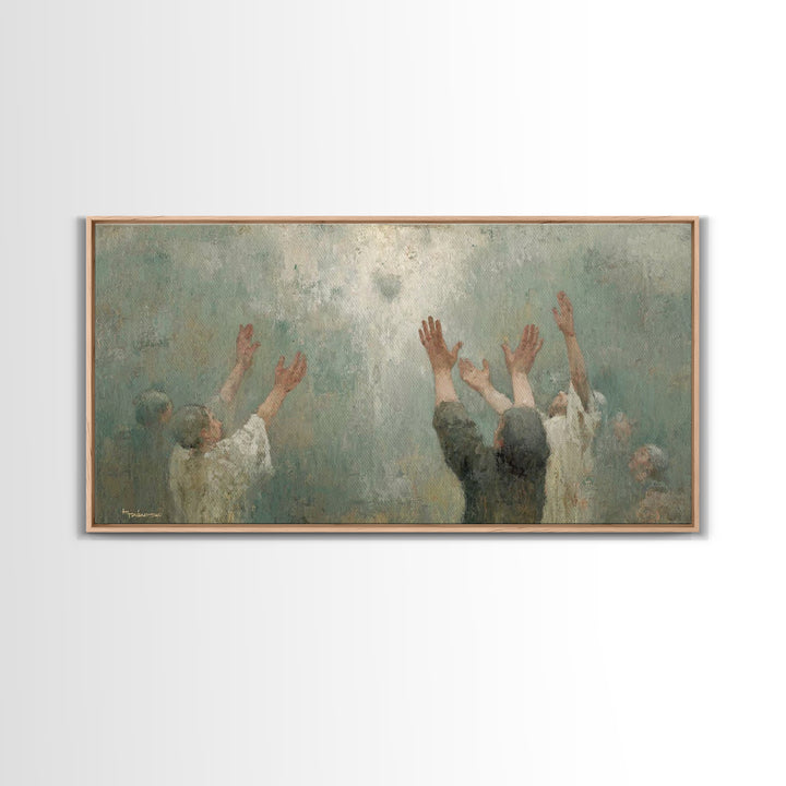Heavenward Praise – Framed Canvas Print – Christian Wall Art – Christian Art Canvas – Jesus Painting – Christian Christmas Art