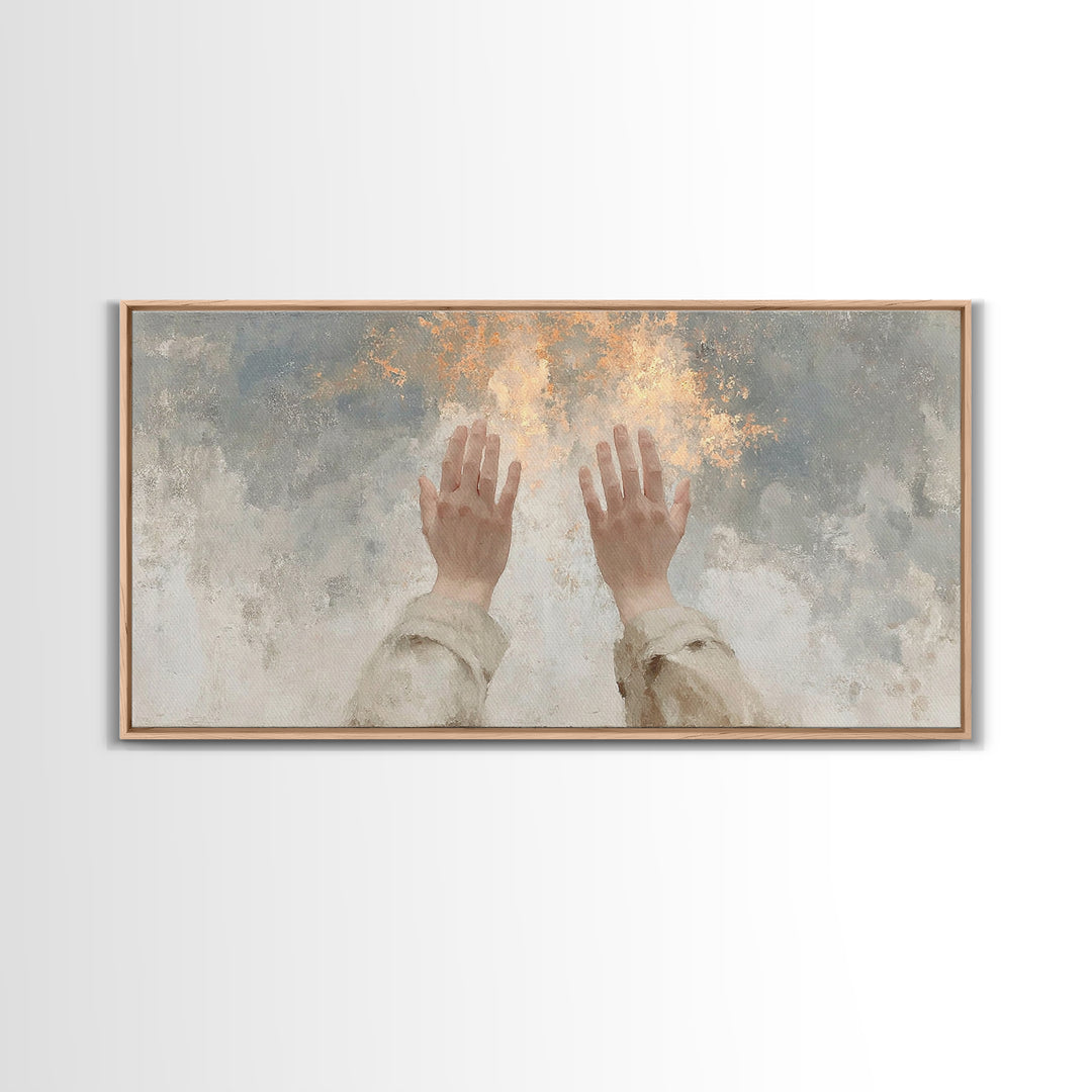 Holy Ember – Framed Canvas Print – Christian Art Canvas – Christian Art Print – Vintage Christian Art – Christmas Art Framed