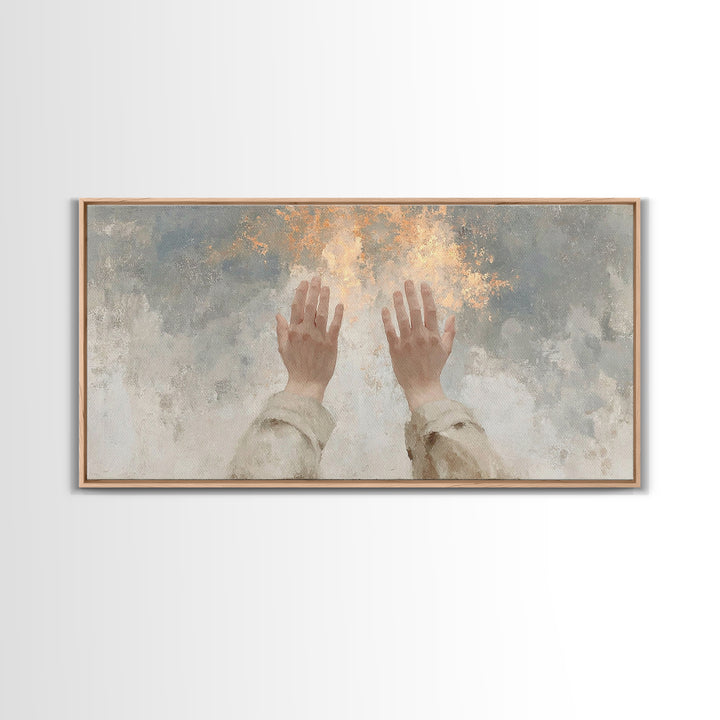 Holy Ember – Framed Canvas Print – Christian Art Canvas – Christian Art Print – Vintage Christian Art – Christmas Art Framed