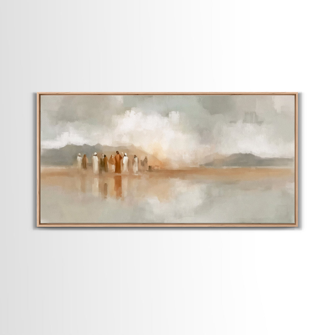 Quiet Disciples, Framed Canvas Print, Christian Wall Art, Abstract Christian Art, Christian Art Canvas, Subtle Christian Art, Christian Art