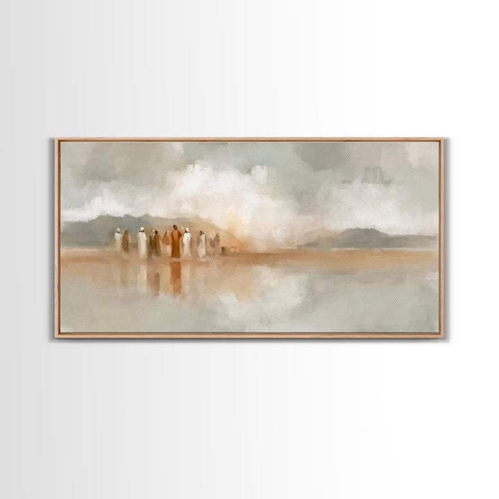 Quiet Disciples, Framed Canvas Print, Christian Wall Art, Abstract Christian Art, Christian Art Canvas, Subtle Christian Art, Christian Art