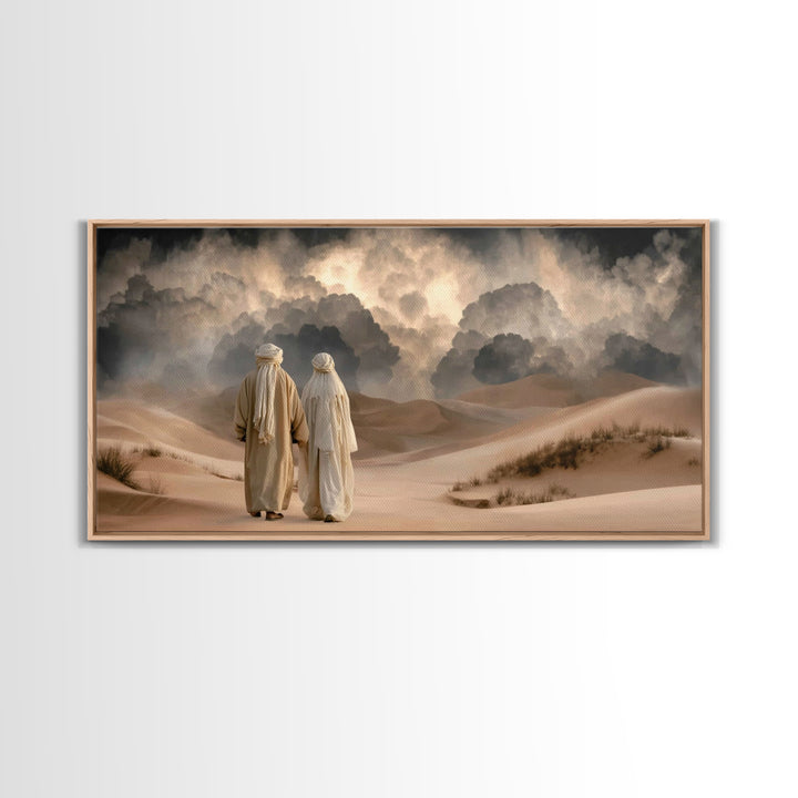Desert Journey | Framed Canvas Print | Christian Wall Art | Christian Art Canvas | Moody Christian Art | Christian Painting | Christian Dec