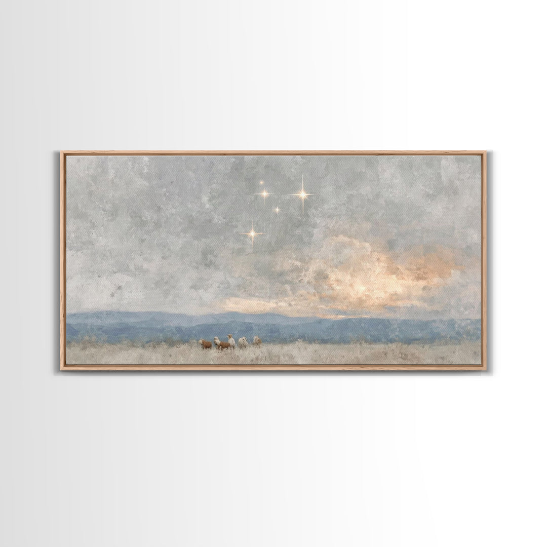 Holy Manger Light – Framed Canvas Print – Christian Wall Art – Christian Art Canvas – Christmas Art – Christian Decor
