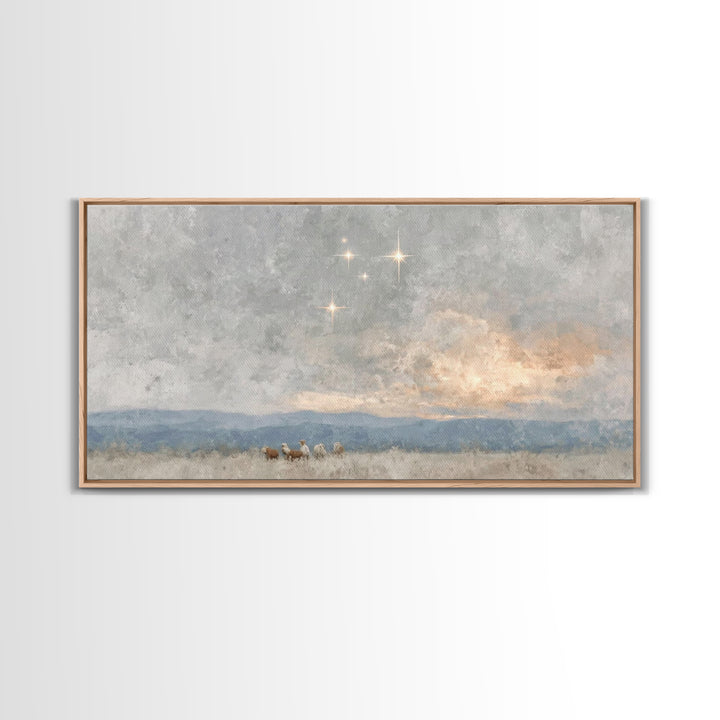 Holy Manger Light – Framed Canvas Print – Christian Wall Art – Christian Art Canvas – Christmas Art – Christian Decor