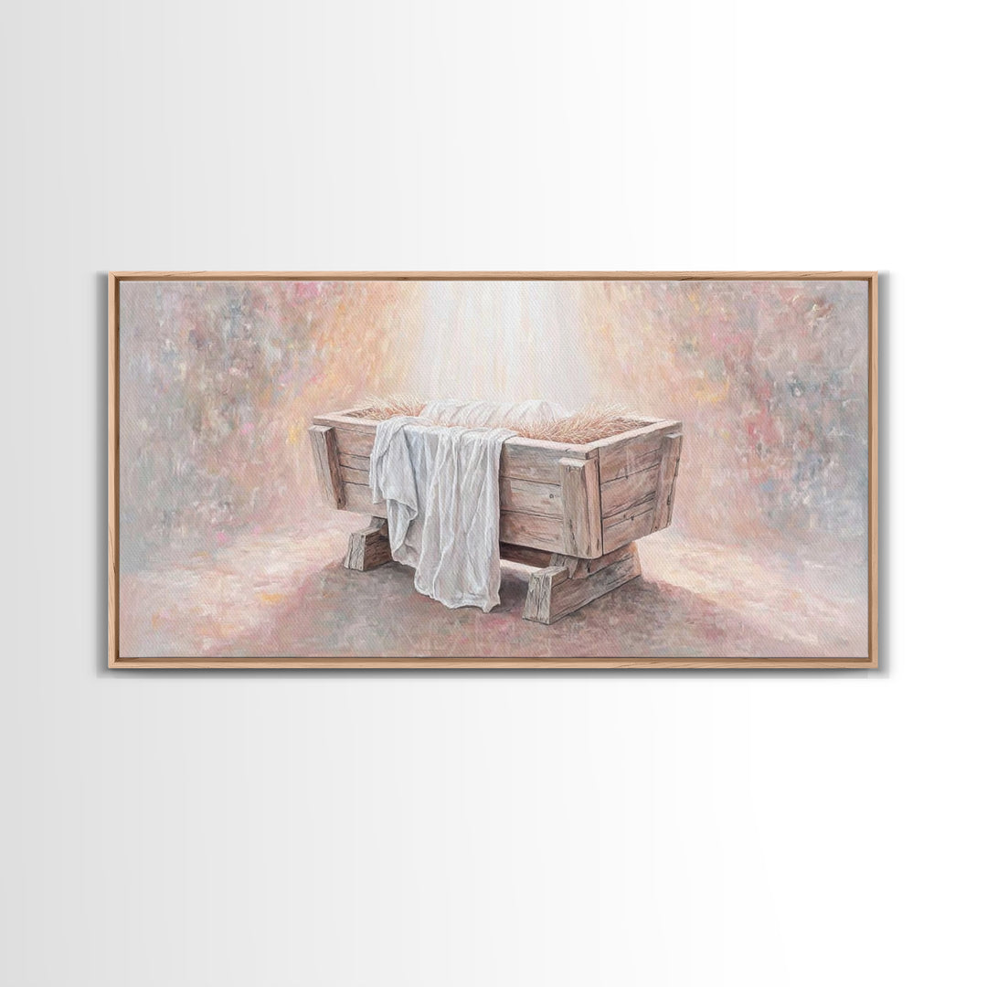 Night Of Glory – Framed Canvas Print – Christian Art Canvas – Christian Christmas Art – Christmas Wall Art – Christian Gift