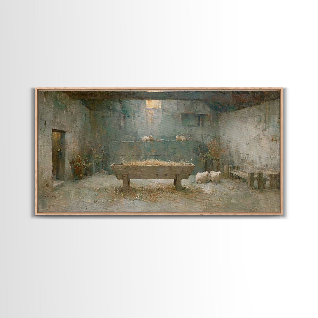 Radiant Cradle Hope | Framed Canvas Print | Christian Wall Art | Christian Christmas Art | Christmas Wall Art | Christian Gift