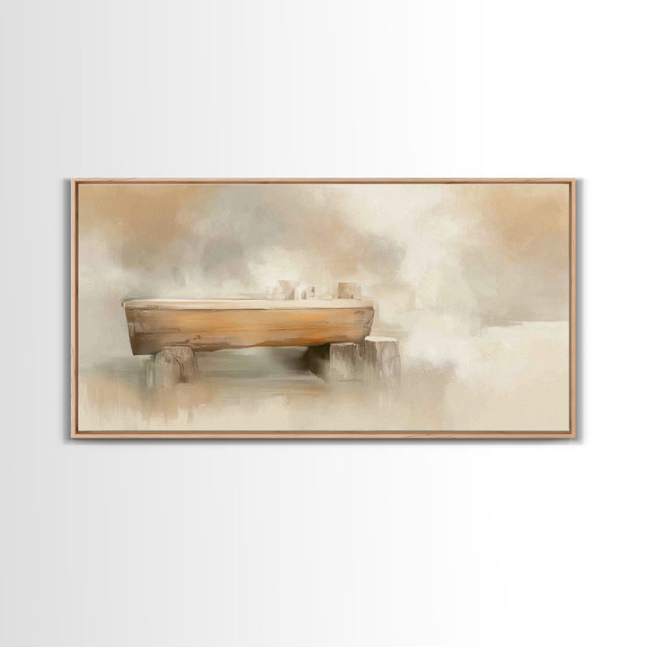 Quiet Stable Peace, Framed Canvas Print, Christian Art Canvas, Christian Wall Art, Christmas Art, Christian Decor