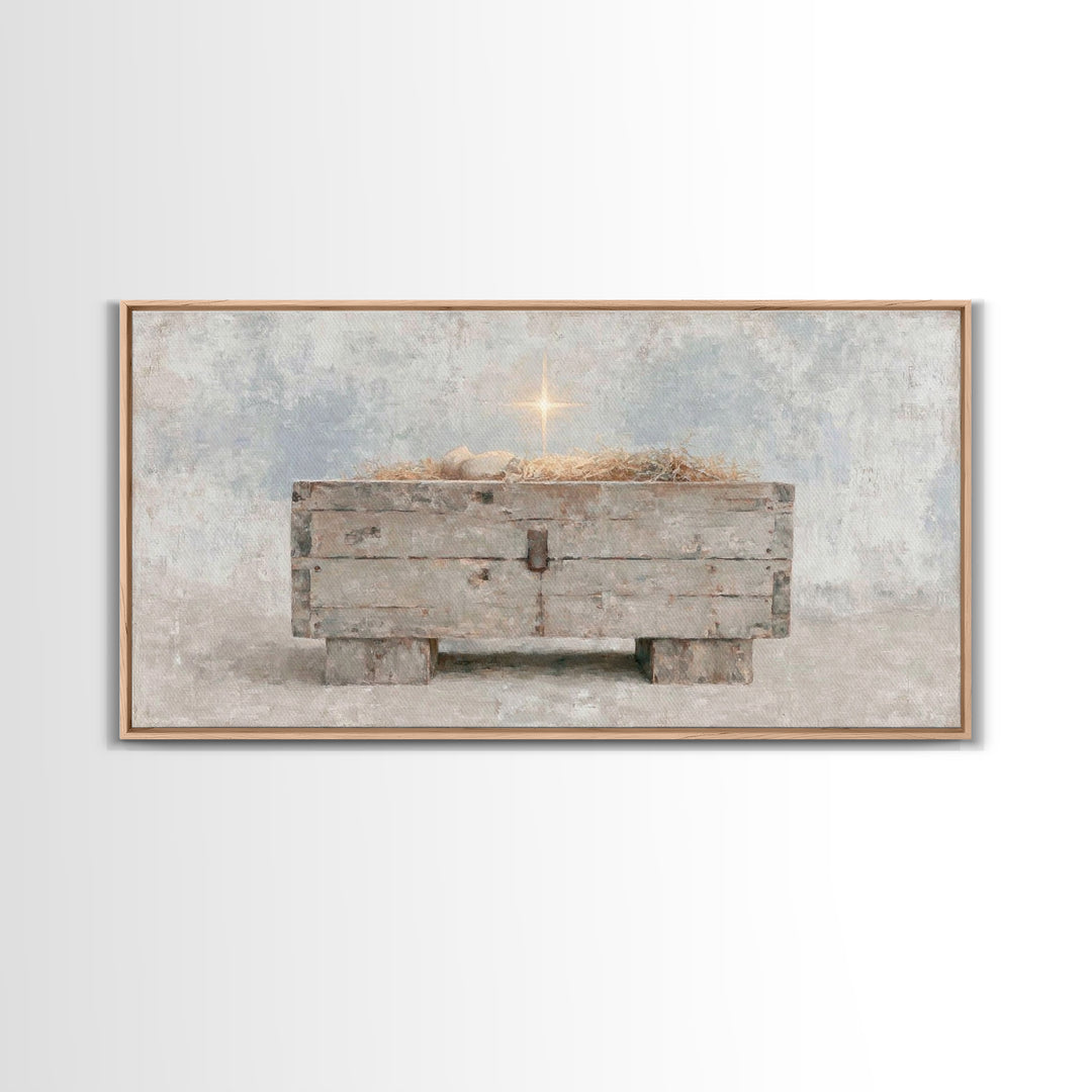 Starlit Promise – Framed Canvas Print – Christian Christmas Art – Christian Wall Art – Christmas Art – Christian Decor