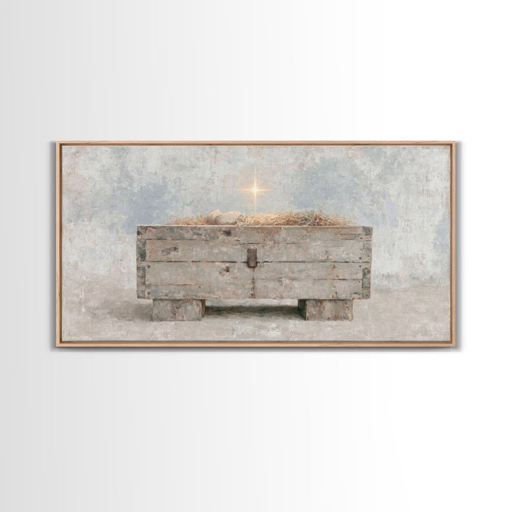 Starlit Promise – Framed Canvas Print – Christian Christmas Art – Christian Wall Art – Christmas Art – Christian Decor