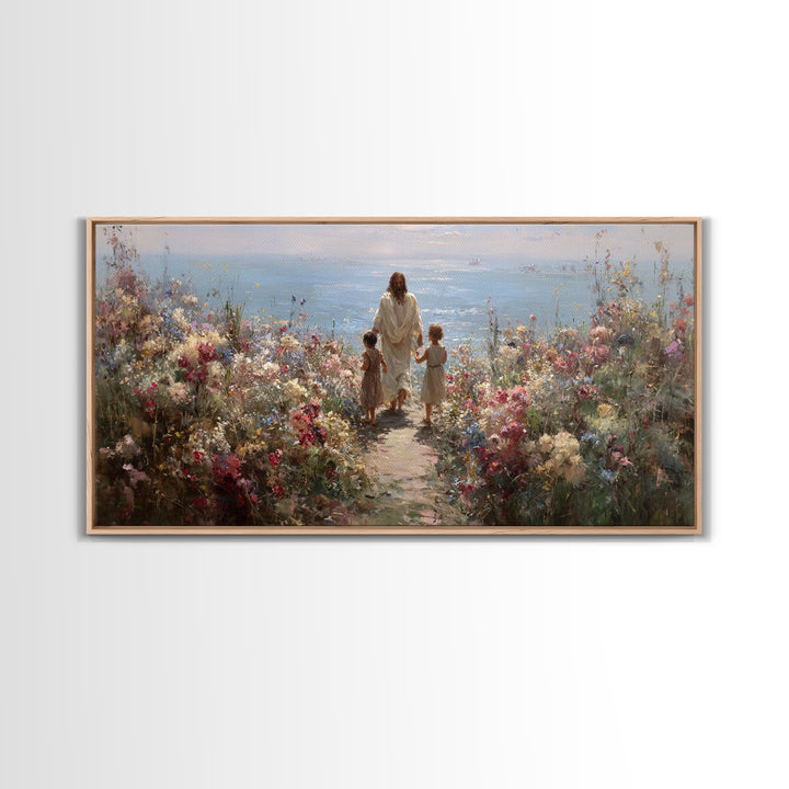 Garden Of His Love | Framed Canvas Print | Jesus Painting | Christian Wall Art | Christian Art Canvas | Christian Art
